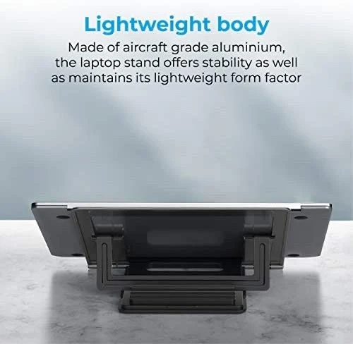 Support pour ordinateur portable en métal entièrement pliable et ergonomique à 4 niveaux