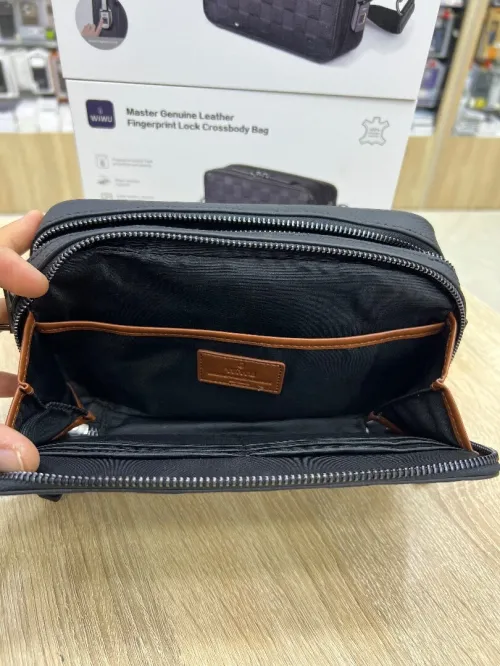 Sac à main WIWU avec bandoulière en cuir avec verrouillage à empreinte digitale