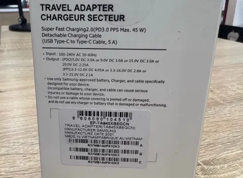 adaptateur samsung 45w