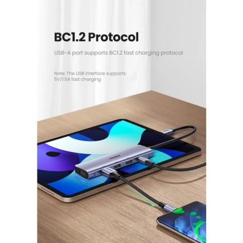 Adaptateur multifonction UGREEN USB C 5en1 HDMI 3 ports USB 3.0  USB Type C PD