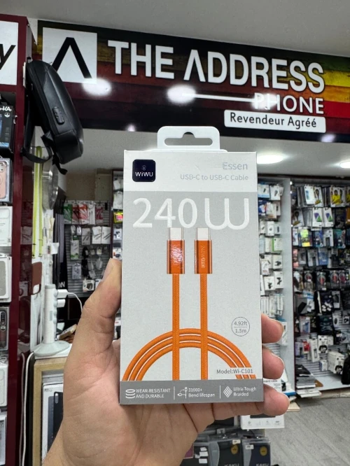 Câble Wiwu Essen Modèle Wi-C101USB-C to USB-C 240 W 1,5 m