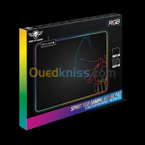 Tapis de souris Spirit Of Gamer Skull SOG-PADMRGB RGB/taille M