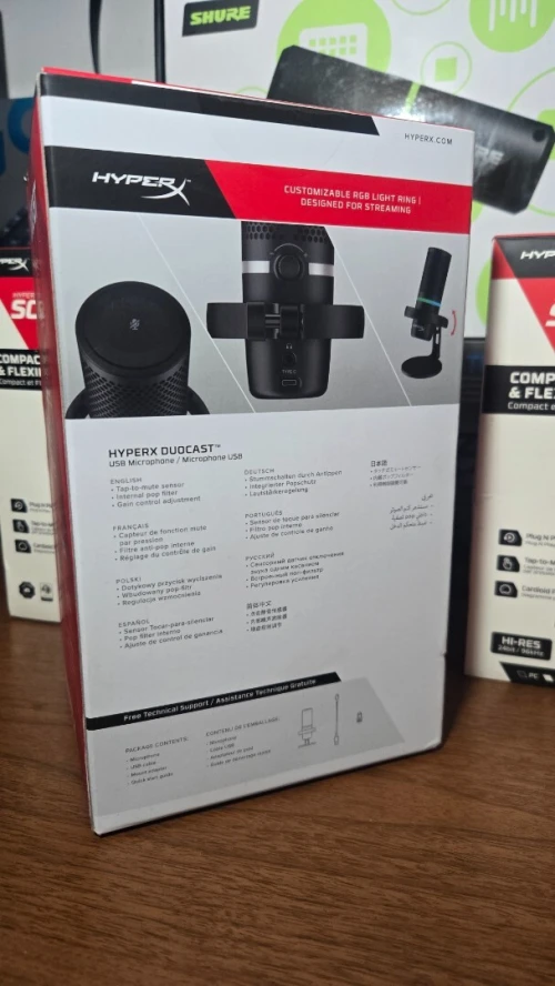 HyperX DuoCast Microphone USB-C RGB pour Streaming, Gaming & Création de Contenu