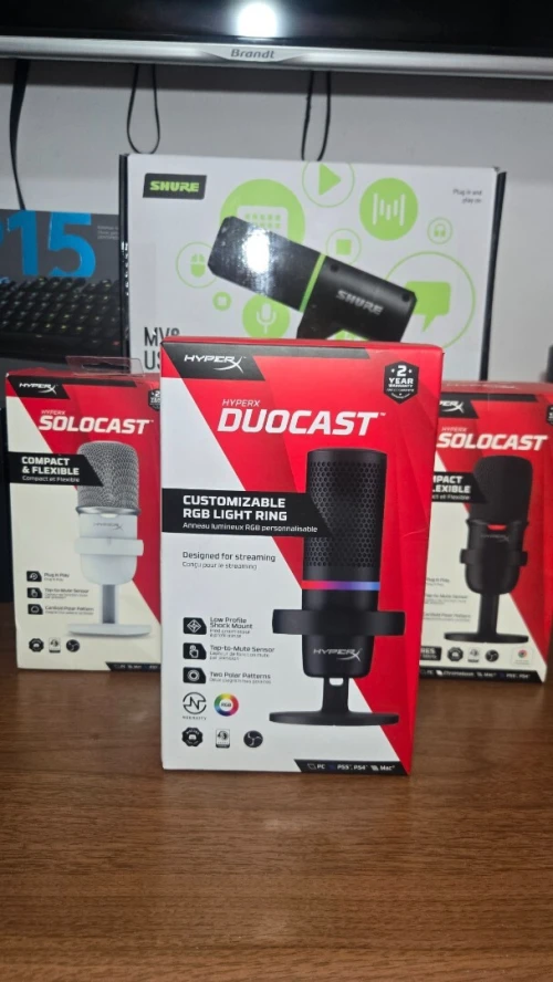 HyperX DuoCast Microphone USB-C RGB pour Streaming, Gaming & Création de Contenu