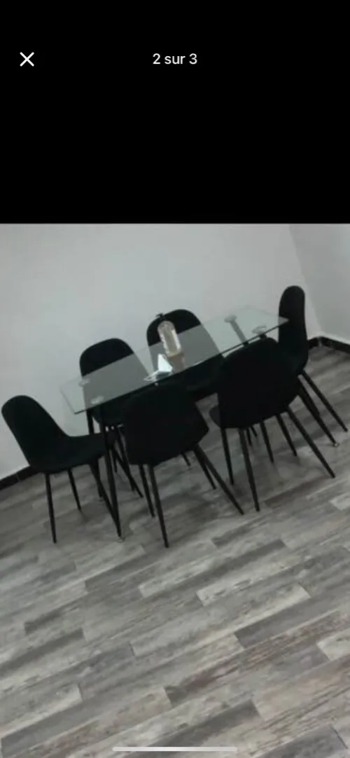 À vendre : Table en verre renforcé + 4 chaises + table basse
