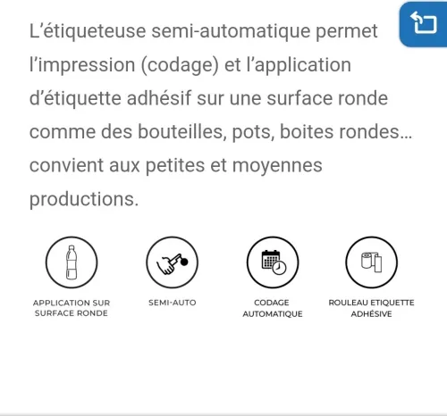 Étiqueteuse semi-auto pour surface rond