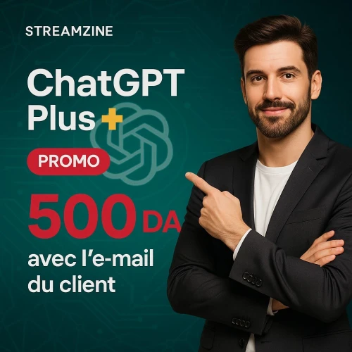  ChatGPT Plus Officiel . Activation sur votre propre compte dès 500 DA 