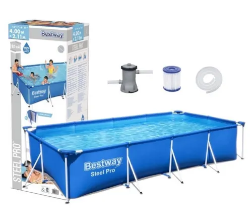 Piscine BestWay 400x211x81cm Avec filtre à cartouche Steel Pro BestWay