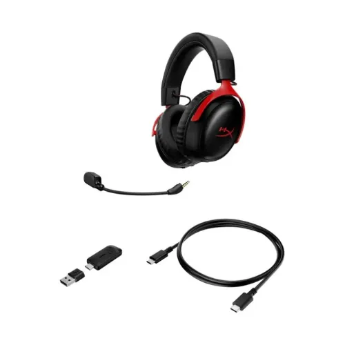 CASQUE GAMING HYPER X CLOUD III S WIRELESS BLACK AND RED