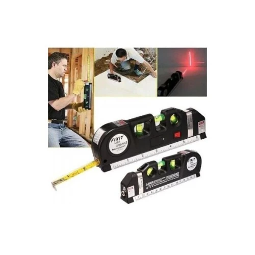 داة قياس الليزر Fixit Laser Level Pro 4 متعددة الاستخدامات Fixit Laser Level Pro 4 Outil De Mesure Polyvalent Avec Ruban De 8 Pieds