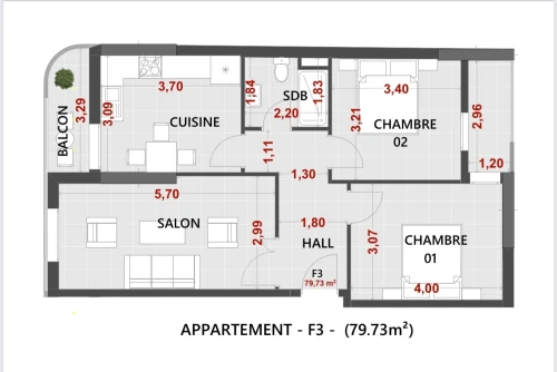 Vente Appartement F3 Oran Bir el djir