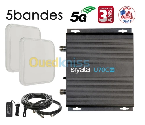 Amplificateur GSM Répéteur 5G FiveBands 2G/3G/4G/5G Kits 1000~5000m2 Garantie 3ans Made in USA