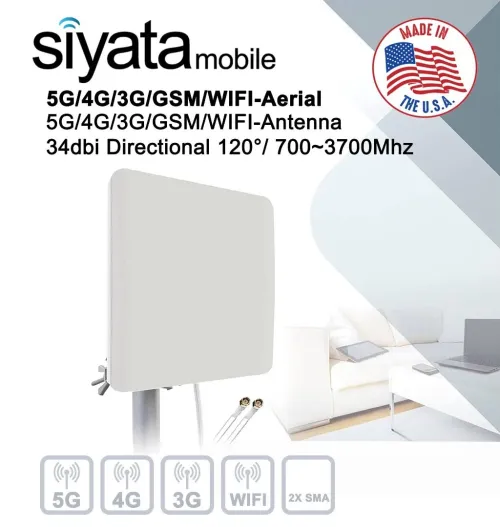 Antenne Modem 5G 4G & WIFI 34dbi 10km Made in USA مقوي سرعة الأنترنت