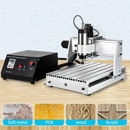 CNC 3040 Haute Précision | 3 Axes + 4ème Axe Rotatif | Broche 1.5kw (Air) | USB Mach3