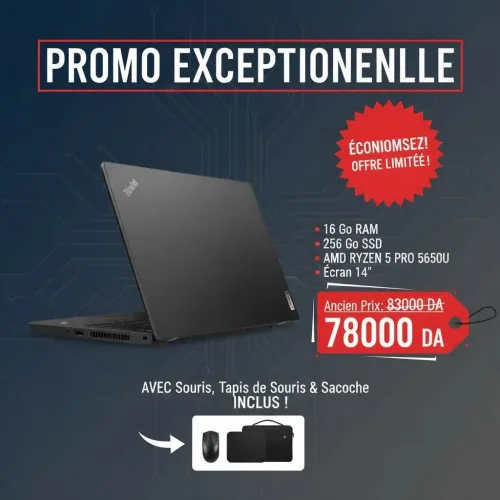 ThinkPad L14 Gen 2 Ryzen 5 PRO 5650U 16 RAM 256 SSD TRES BON ETAT