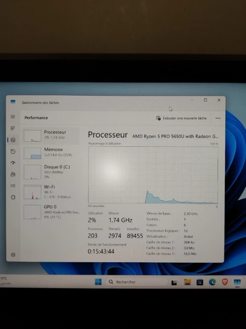 Laptop Lenovo ThinkPad L14 Gen 2 Ryzen 5 PRO 5650U 16 RAM 256 SSD TRES BON ETAT