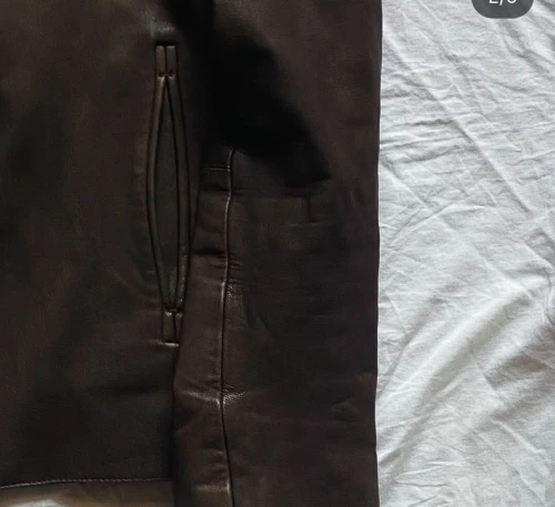 Veste cuire Marron 