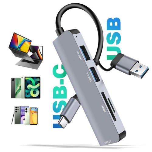 Hub 3*usb + lecteur de carte mémoire / USB3.0 /Type-c