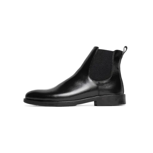 Chelsea boots élégance _ cuir véritable noire et marron