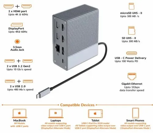 station d'accueil HyperDrive GEN2 12 ports USB-C