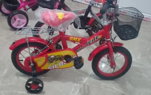Velo BMX 12 pouce Marque SILBEBE couleur rouge et noir  