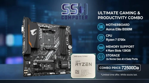 Kit upgrade Ryzen 7 5700x + B550M Aorus Elite