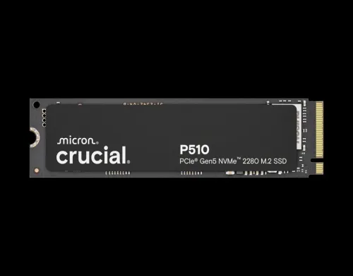 SSD Crucial P510 1TB NVMe M.2 PCIe 5.0 x4 Gen5, Read/Write Speeds up to 11,000/9,500 MB/s