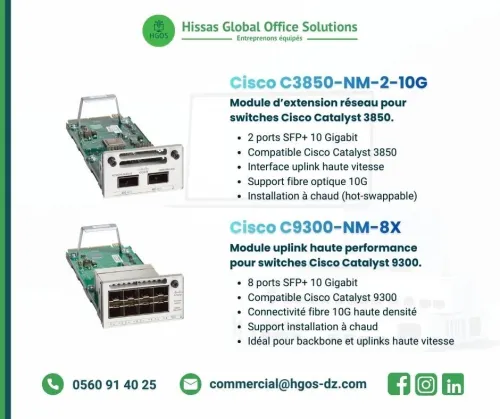 Cisco Switch & Modules - Ports Gigabit/PoE/10G, Gestion Layer 2/3