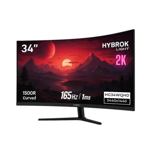 ECRAN HYBROK LIGHT HG34WQHD 34" CURVED 165HZ 1MS VA