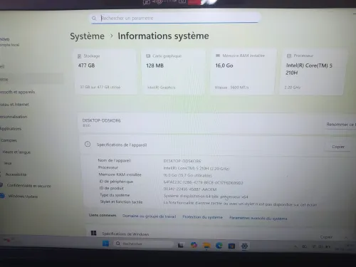 Lenovo IdeaPad Slim 5i Gen 10 16" ips Core 5-210H-16 Go-DDR5- SSD 512 (2025)
