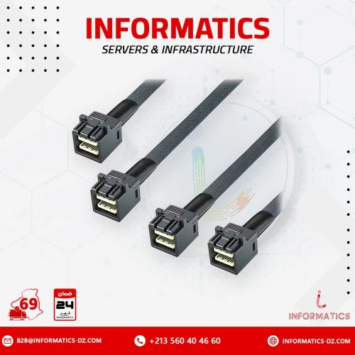 SFF-8643 - 075cm SFF-8643 to SFF-8643 12G Internal Mini SAS HD Cable, with Sideband, for NVMe Backplane/RAID Card, Hot-Swap & SATA Compatibility