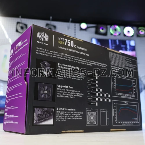 Cooler Master MWE Gold 750-V2 Power Supply | 80 Plus Gold 750W Fully Modular