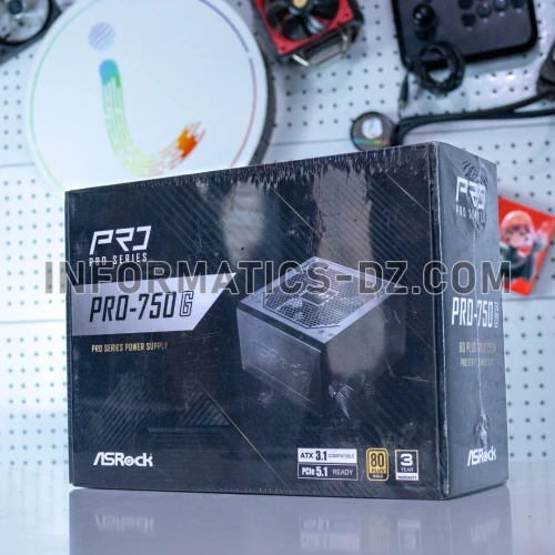 ASRock PRO Series PRO-750G 750 W ATX 3.1 Compatible 80 PLUS GOLD Certified Power