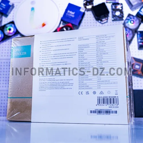 DEEPCOOL CPU COOLER AK500 DIGITAL WHITE