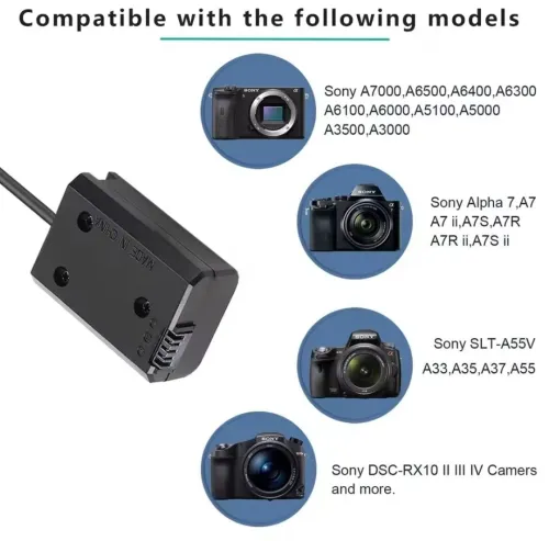 Sony Battery NP-FW50 (Dummy/USB-C) ZVE10, A6000, A5000, A7 (NUEF) NP-FW50