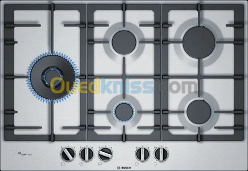 BOSCH TABLE DE CUISSON 5 FEUX INOX FlameSelect SERIE 6 1 ANS DE GARANTIE