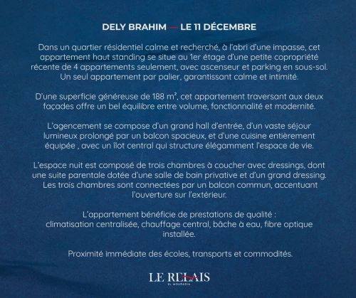 Vente Appartement F4 Alger Dely brahim