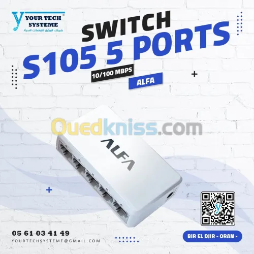 Switch ALFA S105 Commutateur réseau 5 Ports 10/100 Mbps UTP