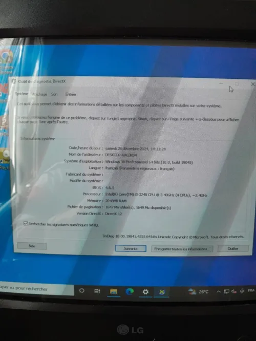 pc bureau avec tablle