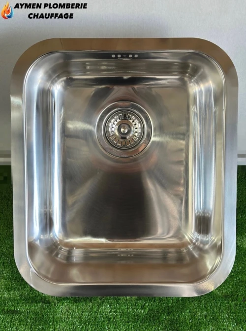 EVIER CUISINE 1 BAC SOUS PLAN GLOBE 390X450 CTESI