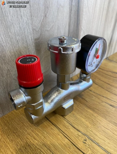 GROUPE SECURITE - MANO PURGEUR SOUPAPE- PROTHERM D 1' - 26/34 3 BAR