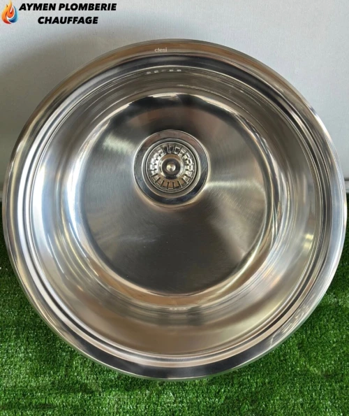 EVIER CUISINE 1 BAC ROND SANS TABLE 38/38 CTESI