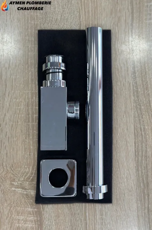 SIPHON LAVABO INOX CARRE SANS BOND ALCA