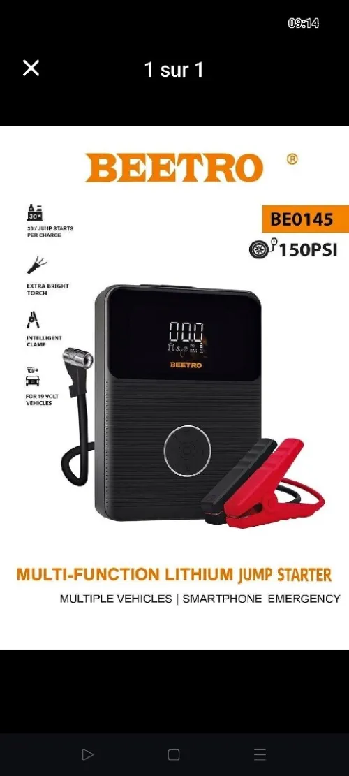 Booster Batterie Autonome avec gonfleur | BEETRO