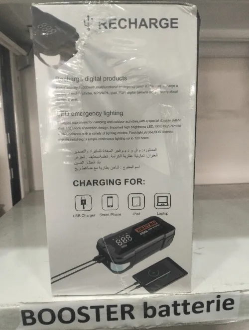 Booster batterie 4 in1 4000A, compresseur 10 Bar, Power Bank 24000 mAh et lamp torche 3 positions av