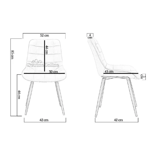 Chaise de salle à manger en velours 