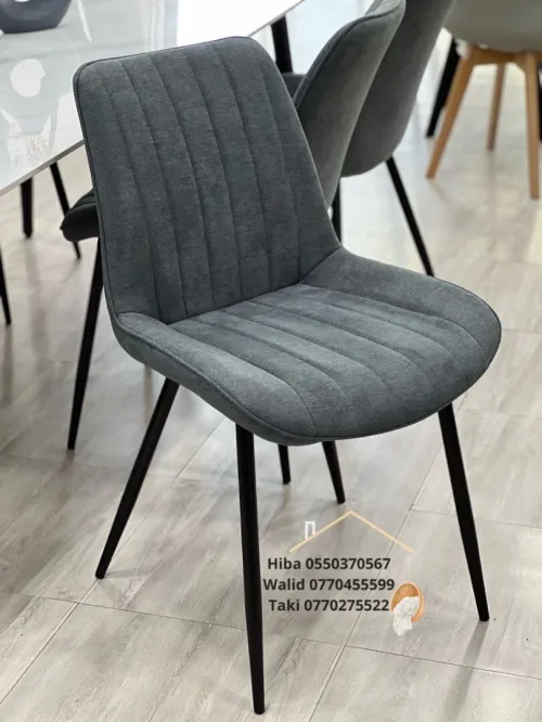 chaise en lin / cuir/ paollo et velours