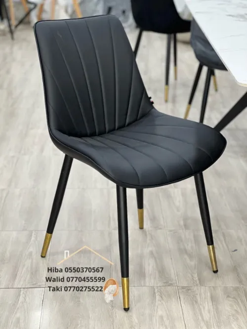 chaise en lin / cuir/ paollo et velours