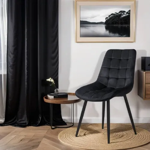 Chaise de salle à manger en velours 