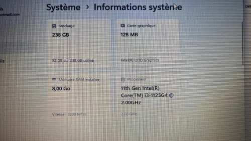 Hp Laptop 14s- ssd i3 11e Générations